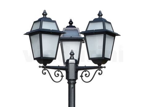 Farola De 219 Cm De Altura En Aluminio Antracita Y Vidrio Arenado