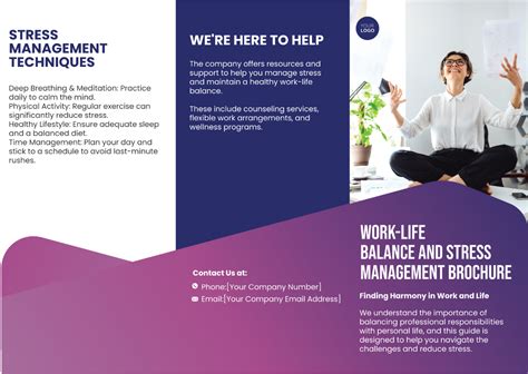 Work Life Balance And Stress Management Brochure Template Edit Online