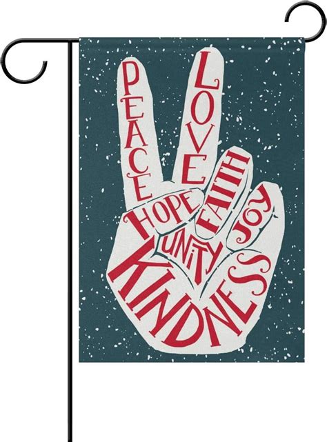 Hidove Fingers Peace Sign Garden Flag 28 X 40 Inch Vertical Double