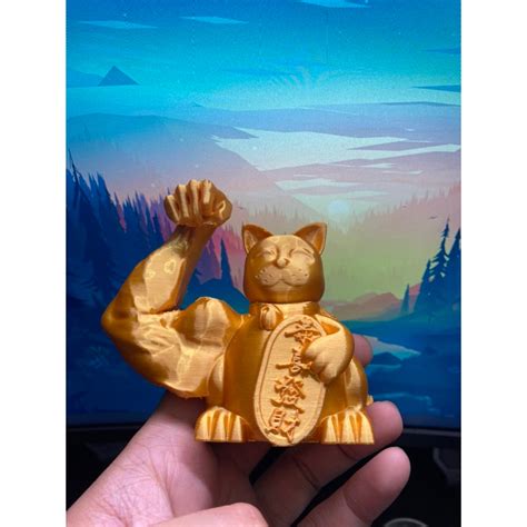 Maneki Neko Cat Lucky Cat Buff Version Shopee Philippines