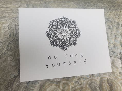 Go Fuck Yourself Greeting Card Blank Inside Handmade Sassy Rude Birthday Friend Funny Gift Adult