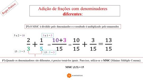 Adição E Subtração Com Frações De Denominadores Diferentes