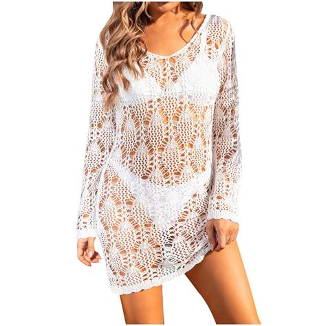 Maplenight Womens Bathing Suit Cover Up For Beach Pool Swimwear Crochet Dress Swimsuit Bikini
