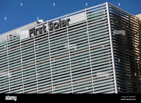 A Logo Sign Outside Of The Headquarters Of First Solar Inc In Tempe