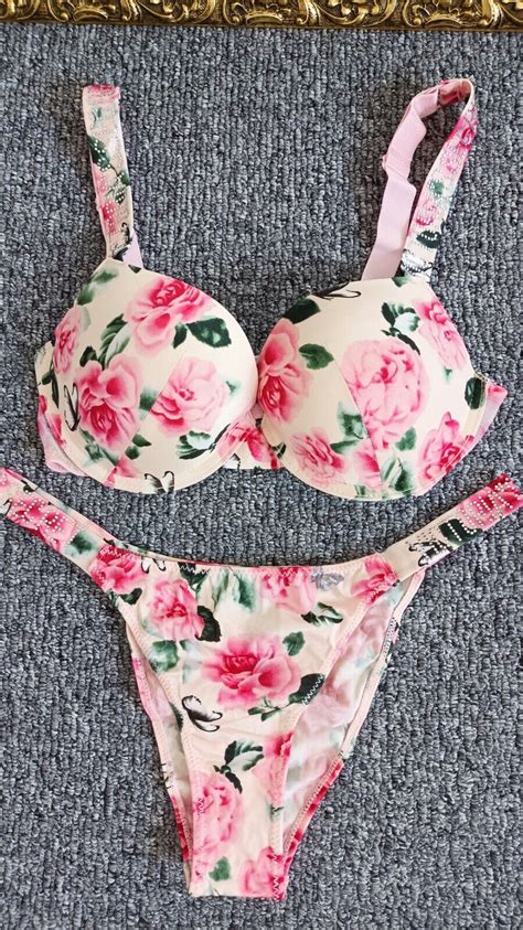 Sets Bra Bikini Underwear Lingerie Shinewith Rhinestones Victoria Ebay