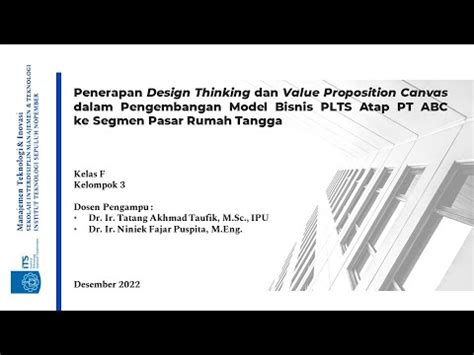 Proyek Kelas Penerapan Design Thinking Dan VPC Dalam Pengembangan