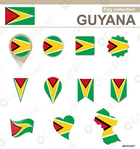 Guyana Flag Collection - stock vector 4741637 | Crushpixel