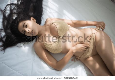 Asian Woman Sexy Beige Bikini Nude Stock Photo 1073203466 Shutterstock