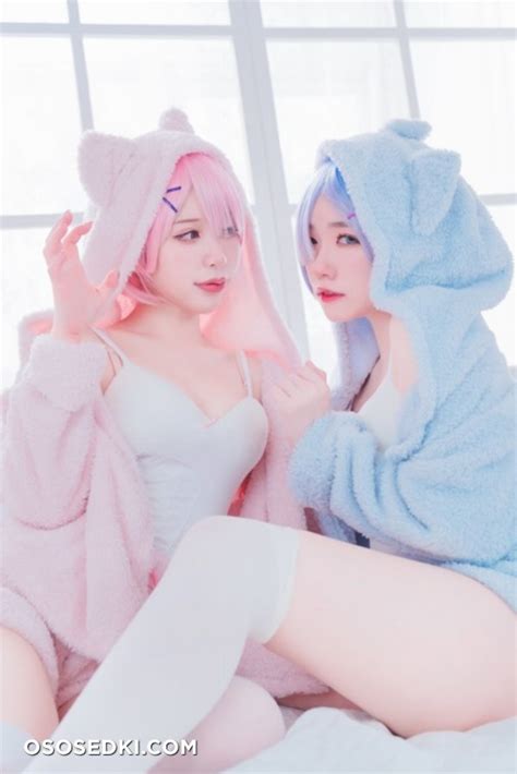 密封线 RYOMKY翰耐 拉姆 雷姆 睡衣 Re ゼロから始める異世界生活 37 naked cosplay photos