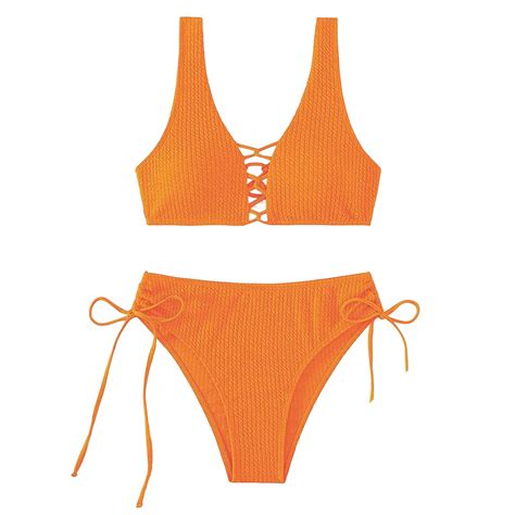Chuou New Split Body Bikini Solid Color Sexy Women S Swimsuit Multi