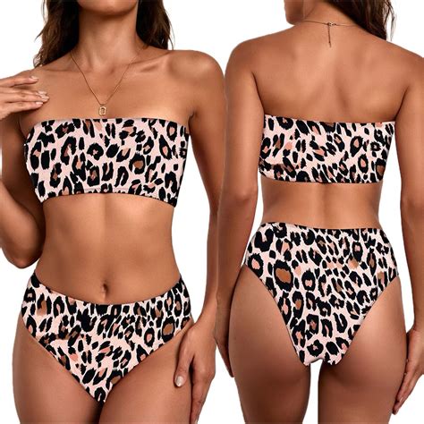 Strój Kąpielowy Dwuczęściowy Sexy Bikini Majtki Wysoki Stan Odchudzać