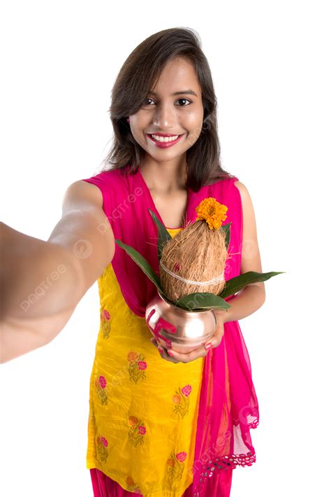 Selfies De Garota Feliz Com Kalash PNG , Dussehra, Menina, Festival PNG