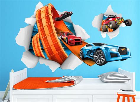 Pin De Leslie Williams Em Hot Wheels Room Adesivos De Parede Quarto Quarto Hot Wheels Hot Wheels