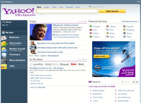 home page  yahoo uk ireland karen blakemans blog