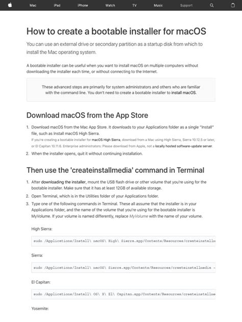 how to create a bootable installer for macos
