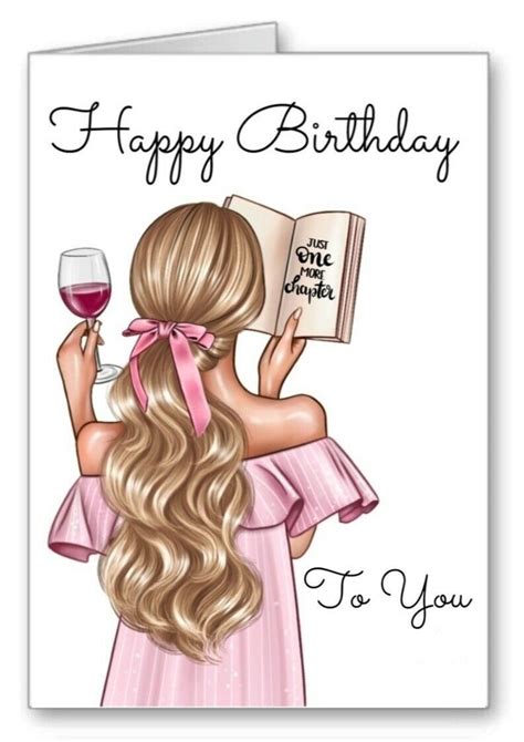 Book Worm Lover Birthday Card Blonde Hair Happy Birthday Beauty All Cards For EBay