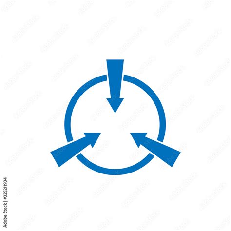 blue arrows point   center  circle triple collide arrows
