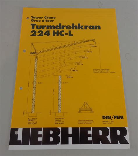 Datenblatt Technische Beschreibung Liebherr Turmdrehkran 224 HC L Von