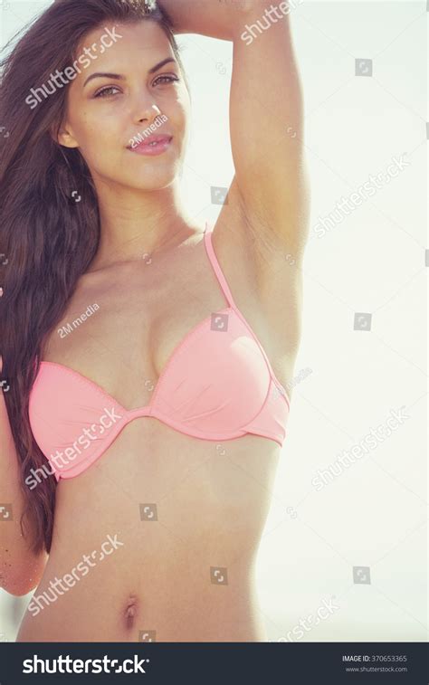 Portrait Happy Sexy Girl Pink Bikini Stock Photo Shutterstock