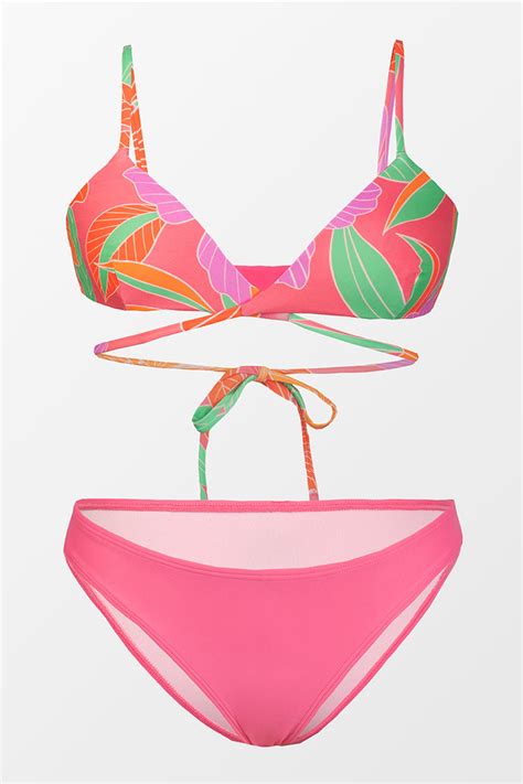 Floral Impressions Reversible Triangle And Hipster Bikini Set