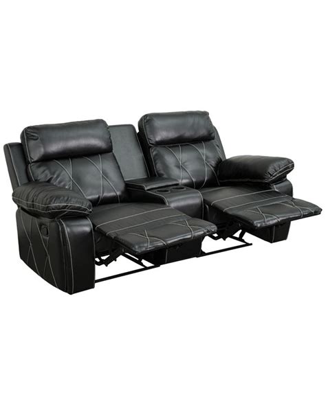 Flash Furniture Reel Comfort Series 2 Seat Reclining Black Leather