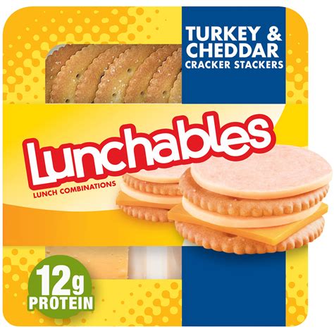 Lunchables Turkey & Cheddar Cheese Snack Kit with Crackers, 3.2 oz Tray ...