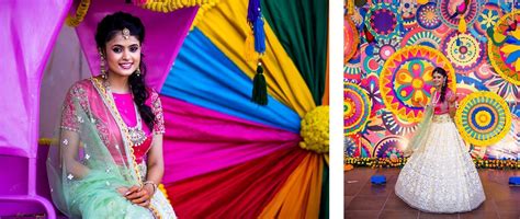 Mela Themed Colorful Mehndi Sangeet Wedding Photography Ahmedabad