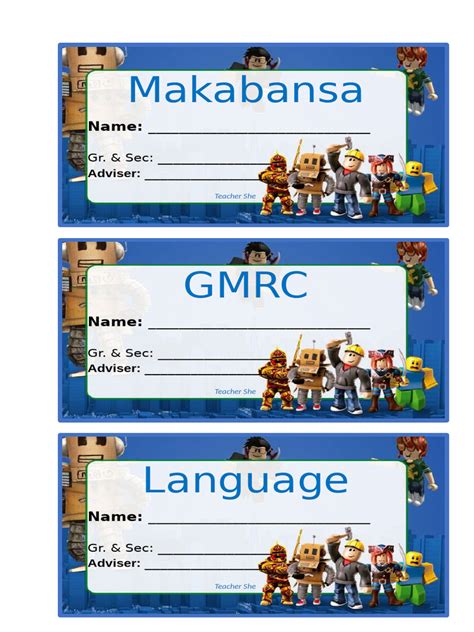 Roblox Subject Label Templates | PDF