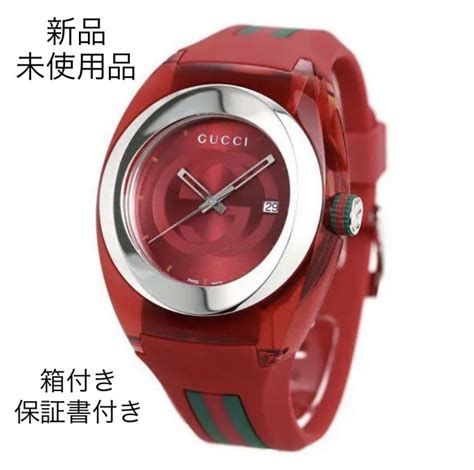 Gucci グッチ 腕時計 Sync ラバーベルト 赤 レッド チープ