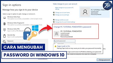 Cara Mengubah Password Di Windows 10 Merubah Password Di Windows 10 Youtube