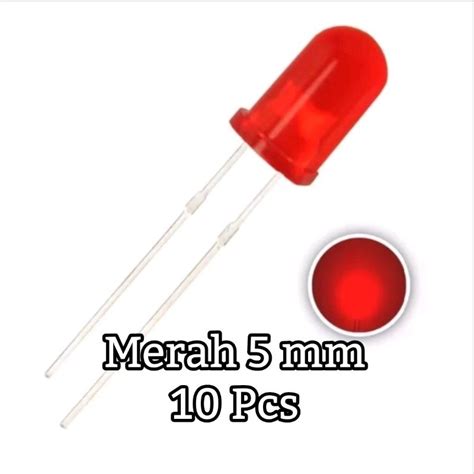 Jual Lampu Led 5 Mm Merah 3V Diffused Shopee Indonesia