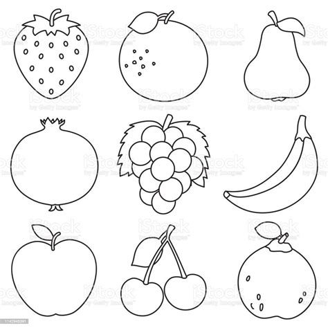 detail gambar mewarnai buah buahan koleksi nomer