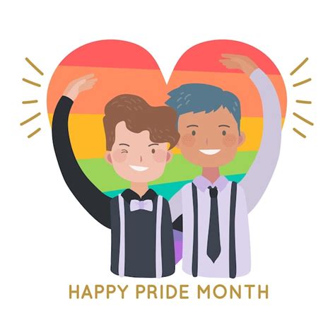 Free Vector Pride Day Concept Gay Couple