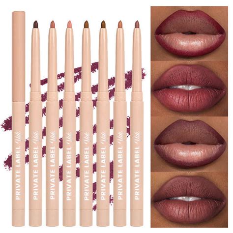 Private Label Creamy Brown Lip Liner Custom Nude Matte Waterproof Retractable Long Lasting