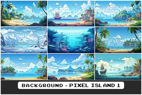 BACKGROUND - Pixel Island 1 | 2D Environments | Unity Asset Store