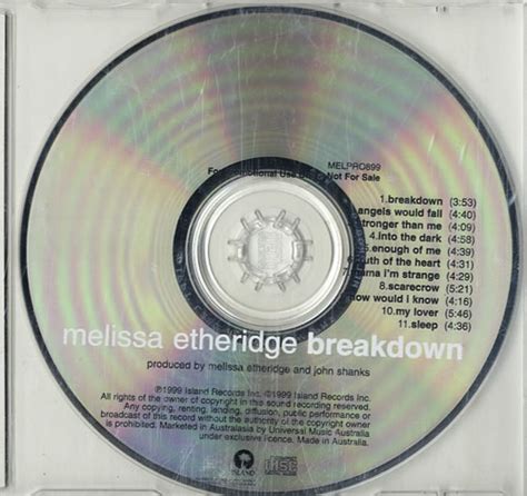 Melissa Etheridge Breakdown Australian Promo CD album (CDLP) (596751)