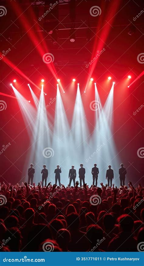 pop group performs  stage crowd enjoys  show powerful