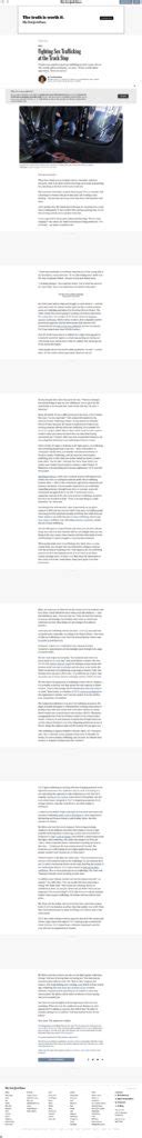 New York Times Fighting Sex Trafficking At The Truck Stop Journal Christus Liberat