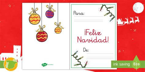 Tarjeta De Felicitación Para Imprimir ¡feliz Navidad