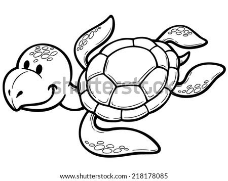 Doodle Sketchy Sea Turtle Vector Illustration Stock Vector 39128863