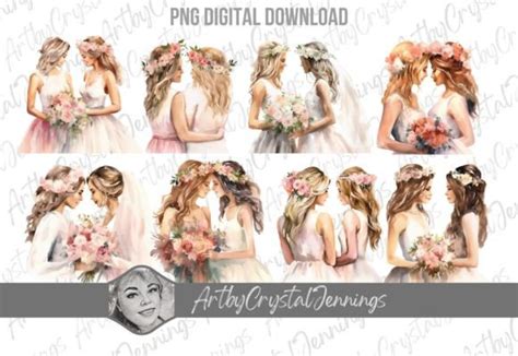 Lesbian Wedding Bride LGBTQ Pride PNG Graphic By ArtbyCrystalJennings Creative Fabrica