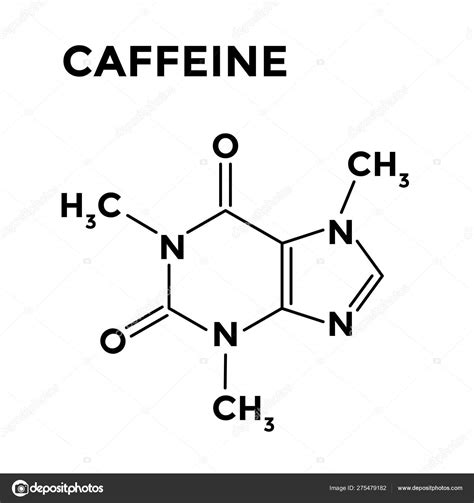 Fórmula química estrutural da cafeína no fundo branco imagem vetorial ...
