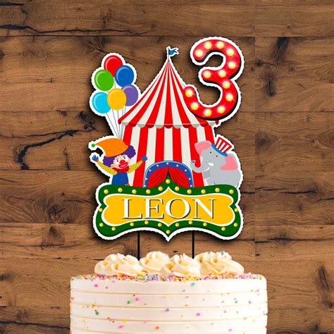 Circus Cake Topper Printable Carnival Cake Topper Circus Etsy