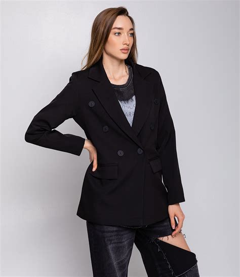 Пиджак #БШ2069, чёрный - купить женские пиджаки оптом
