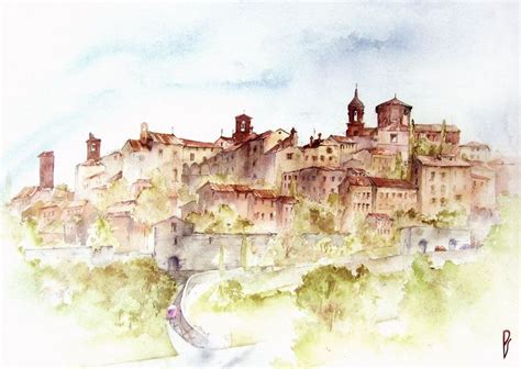 Акварель пейзаж италия (50 фото)