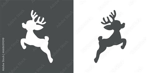 Tiempo De Navidad Logo Con Silueta De Joven Reno Rudolph O Cervatillo