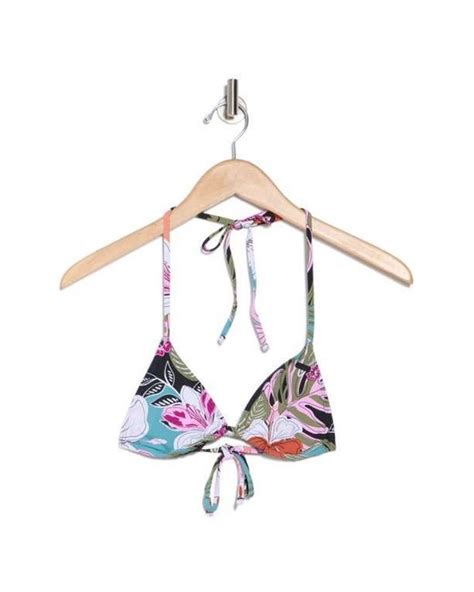 Roxy Mini Tiki Triangle Bikini Top In Black Lyst