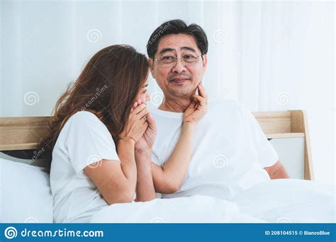 Happy Asian Senior People Having Good Time At Home Stock Image Image