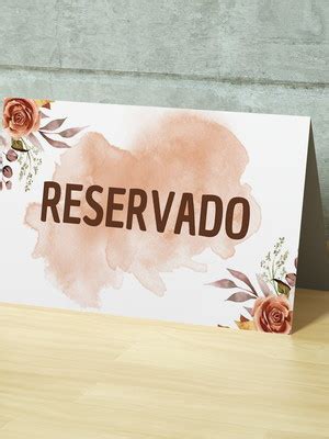 Placa Reservado Casamento Terracota Compre Produtos Personalizados No