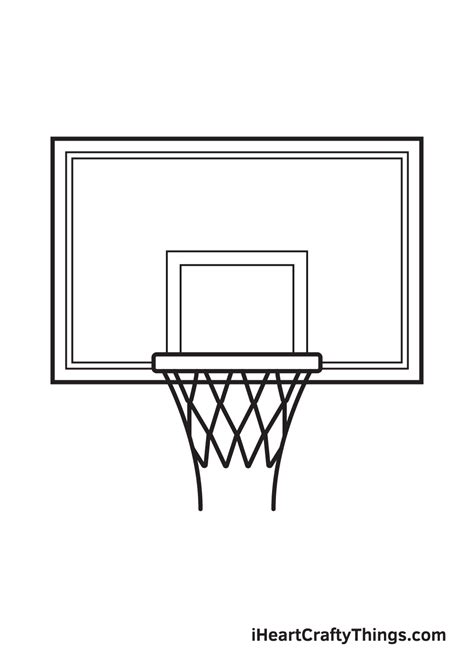Basketball Hoop Drawing - How To Draw A Basketball Hoop Step By Step